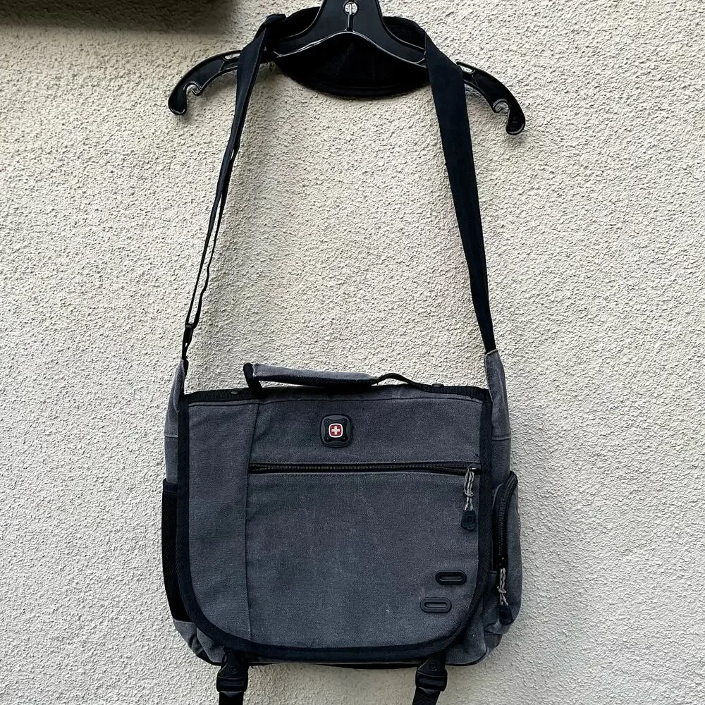 Swiss Gear The Zinc Grey Denim Messenger Bag